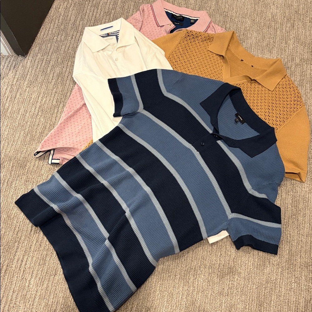 (4) shift bundle - express, Ted baker, cactus man, all size medium - dry cleaned